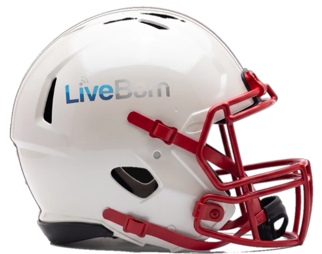 LiveBarn logo on a football helmet