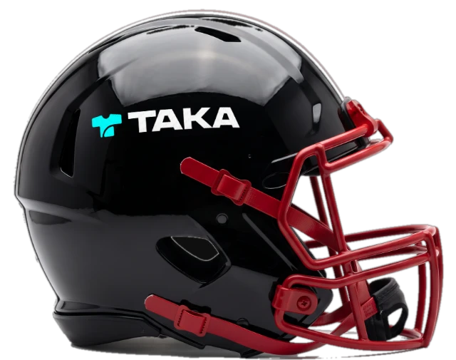 Taka logo on a football helmet