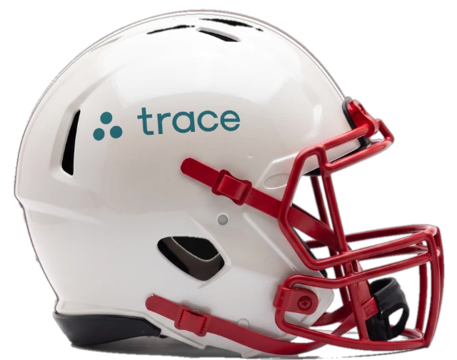 Trace logo on a football helmet