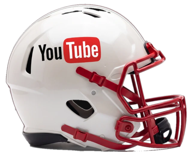 YouTube logo on a football helmet