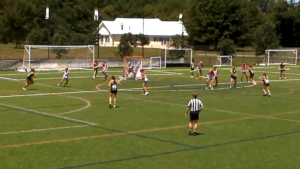 Zoomed-in lacrosse footage before Clarity Boost